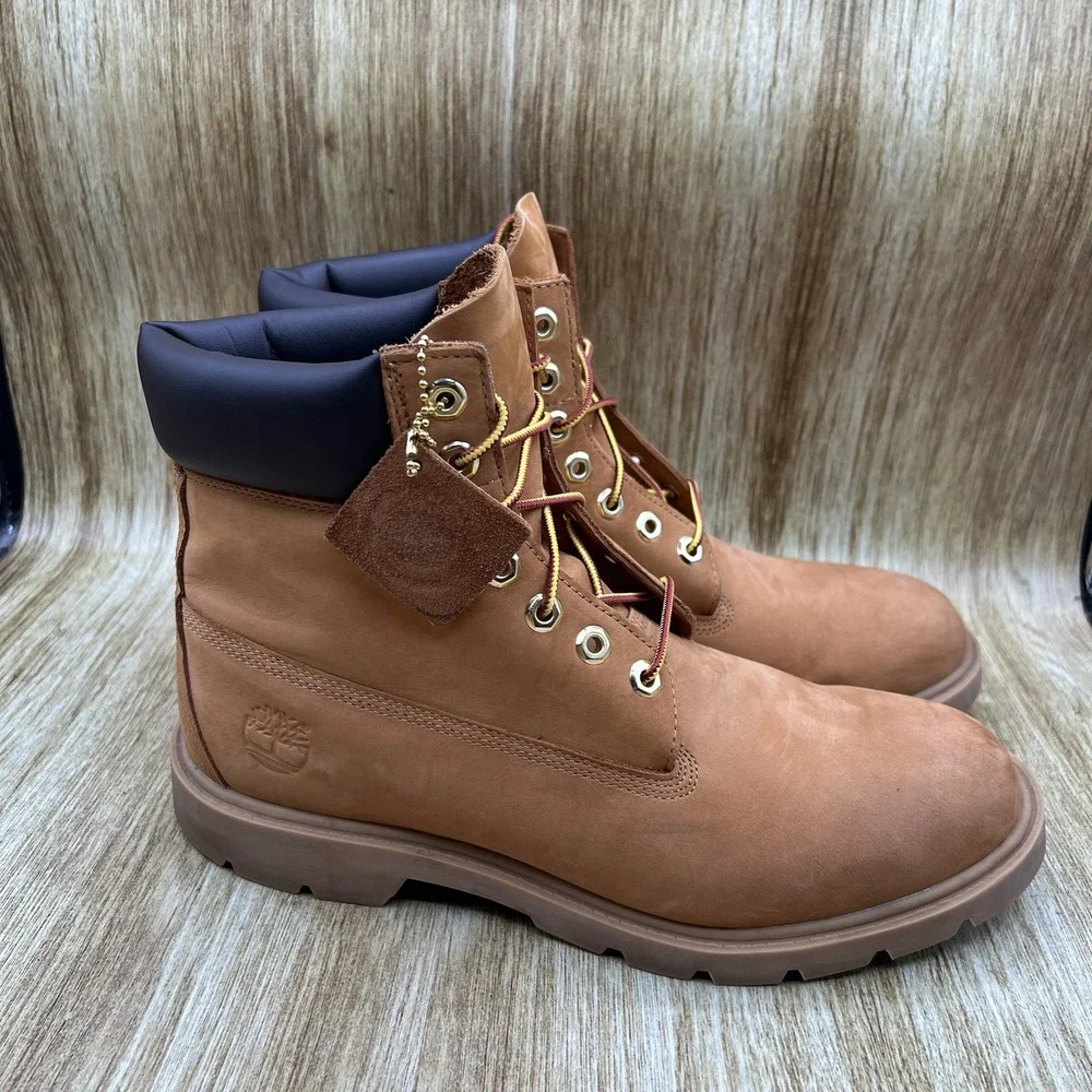 Timberland 6-Inch Premium Waterproof Boots Men's Size 10 Wheat Nubuck Shoes